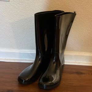 Black Rain Boots 9 Wide Width